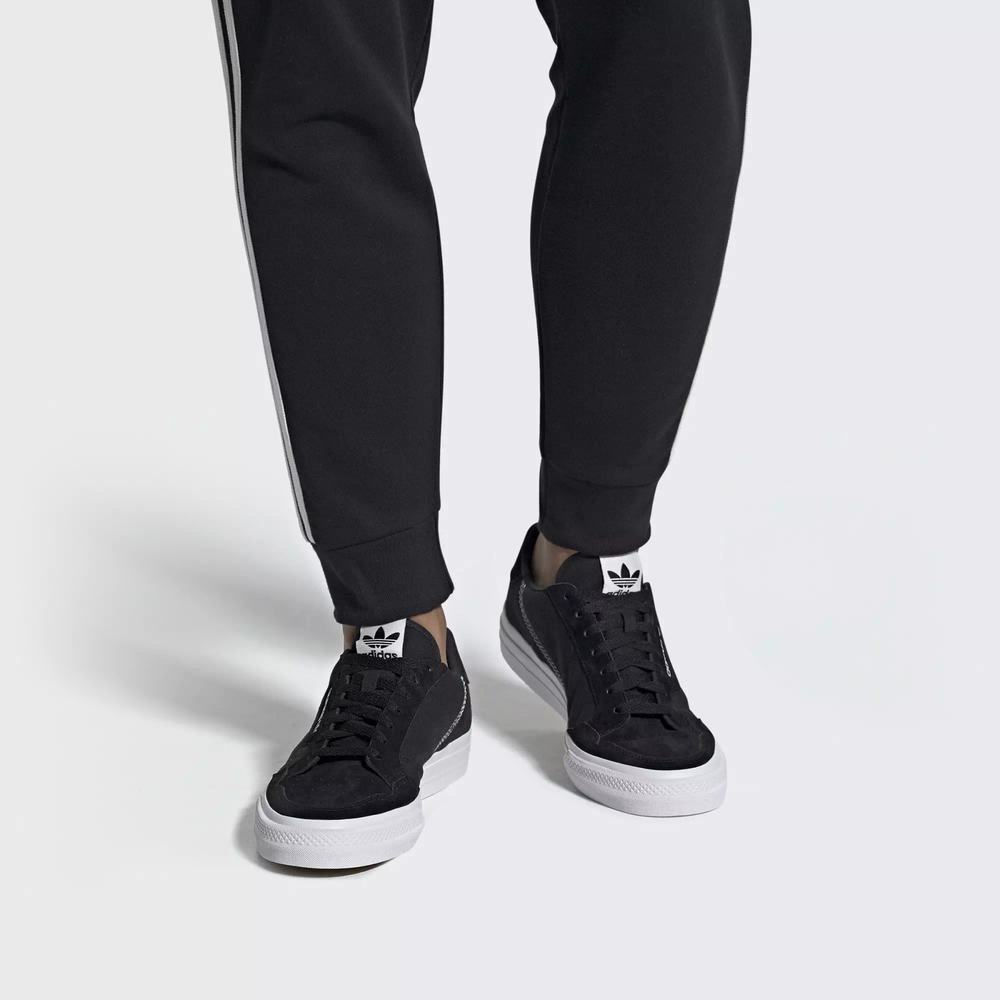 Adidas Continental Vulc Tenis Negros Para Mujer (MX-35498)